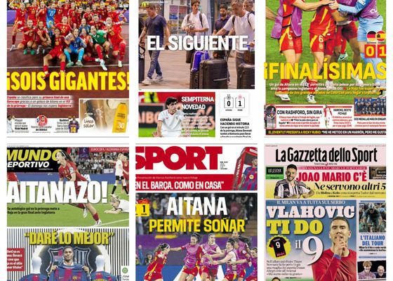 España a la final de la Eurocopa Femenina, Rashford ya luce los colores del FC Barcelona, Valentín Gómez, Juanlu... así vienen las portadas de hoy