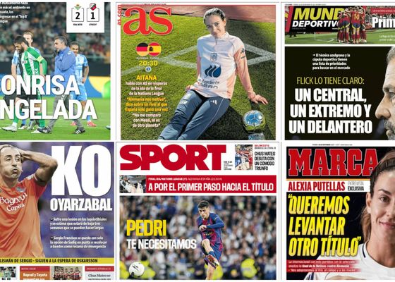 Las lesiones de Isco y Amrabat, la final de la Nations League, el KO Oyarzabal... así llegan las portadas del viernes 28 de noviembre