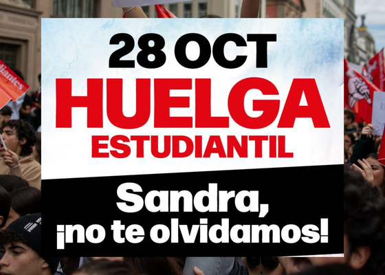 Los estudiantes paran las clases el 28 de octubre en memoria de Sandra Peña