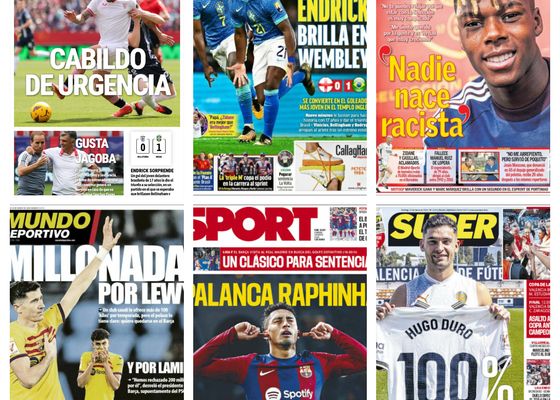 El fallecimiento de Manuel Ruiz de Lopera, el protagonismo de Endrick, las palabras de Nico Williams... así vienen las portadas del domingo