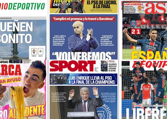 La clasificación del PSG para la final de Champions, la cita con la historia del Betis... Así vienen las portadas deportivas de este jueves 8 de mayo