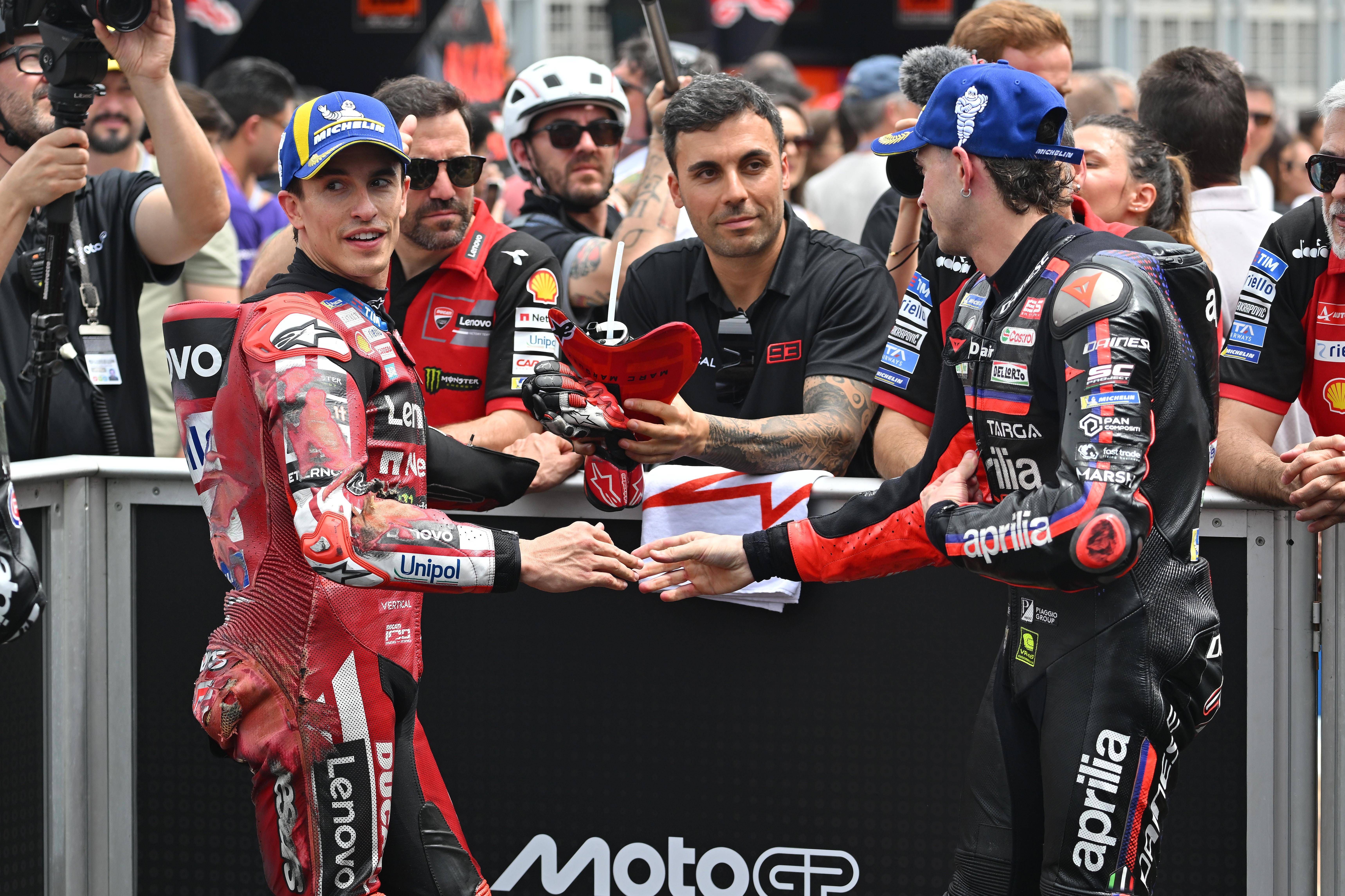 Aprilia se quita del medio y apunta a Marc Márquez
