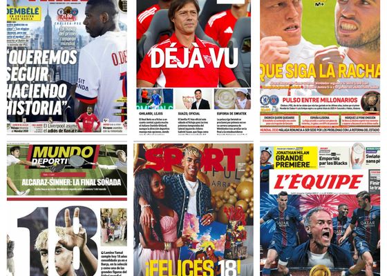 La final del Mundial de Clubes, Alcaraz se vuelve a ver las caras con Sinner, los 18 de Lamine... así vienen las portadas de hoy