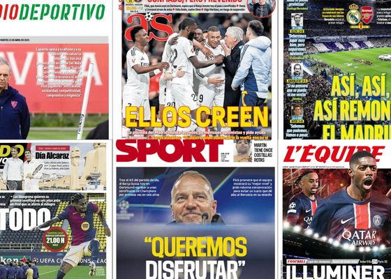 La vuelta de Caparrós, el encuentro de Champions del Barcelona... Así vienen las portadas de este martes 15 de abril