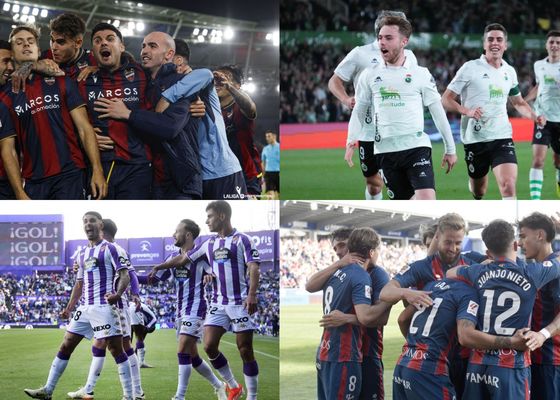 Resumen jornada 32 LaLiga Hypermotion: Real Valladolid, Huesca, Levante y Racing hacen los deberes; el Sporting se la pega