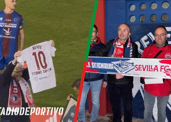 José Antonio Reyes vuelve a ser el protagonista de un emotivo homenaje antes del Extremadura-Sevilla