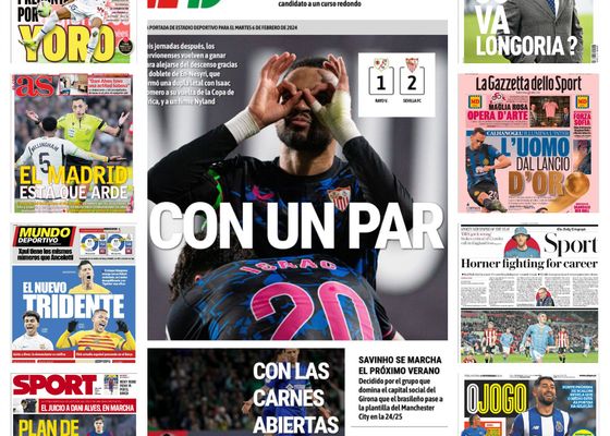 La victoria del Sevilla FC, Dani Alves, Yoro, Lamine Yamal… portadas del martes 6 de febrero