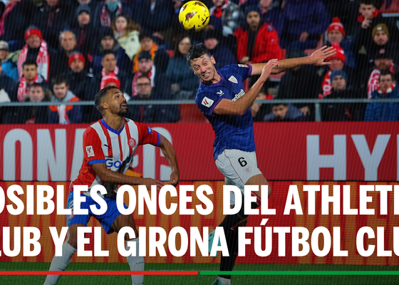 Alineaciones Athletic - Girona: alineación probable de Athletic y Girona en la jornada 25 de LaLiga