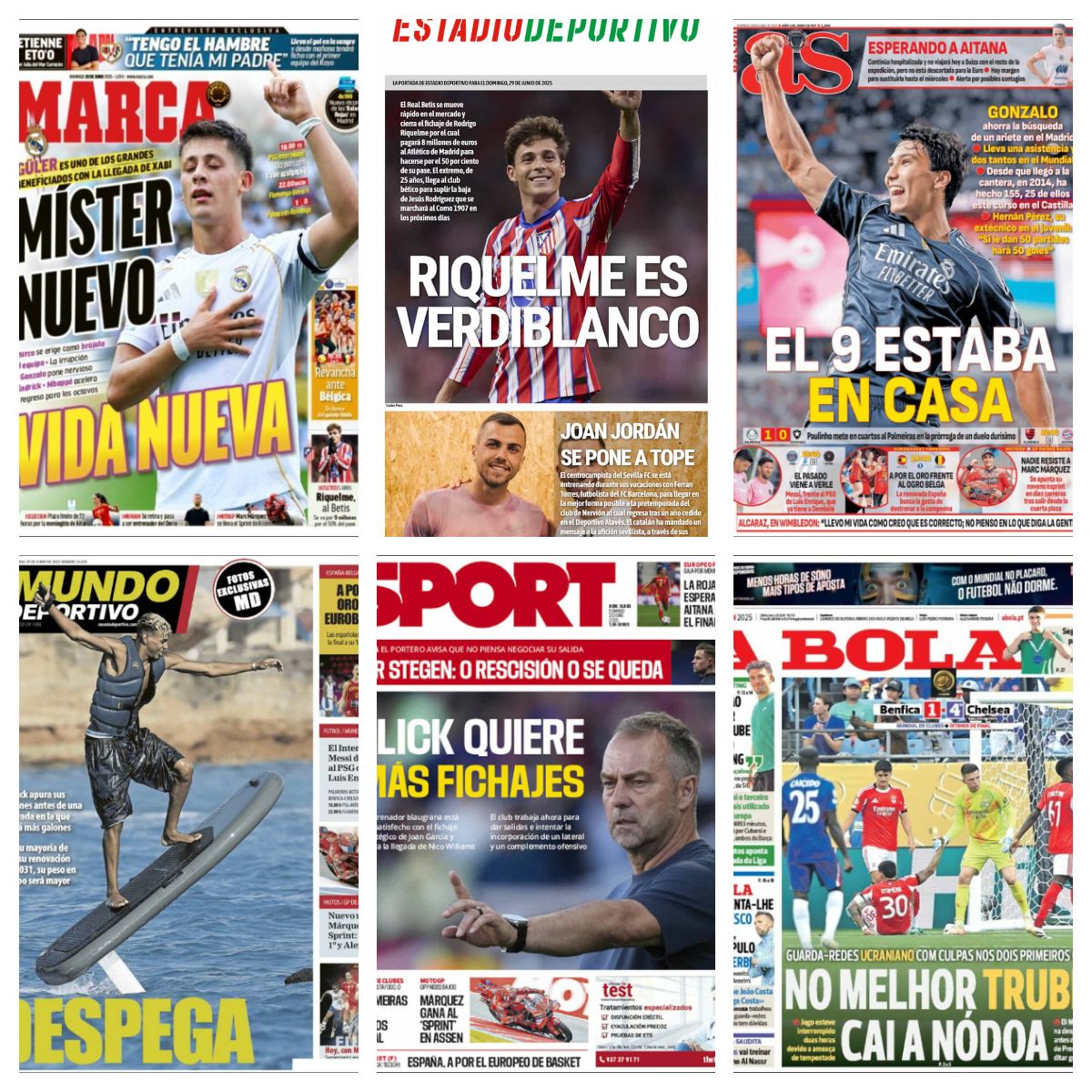 Gonzalo García se postula, la salida de Ansu Fati al Mónaco, Riquelme y el Betis... así vienen las portadas de hoy