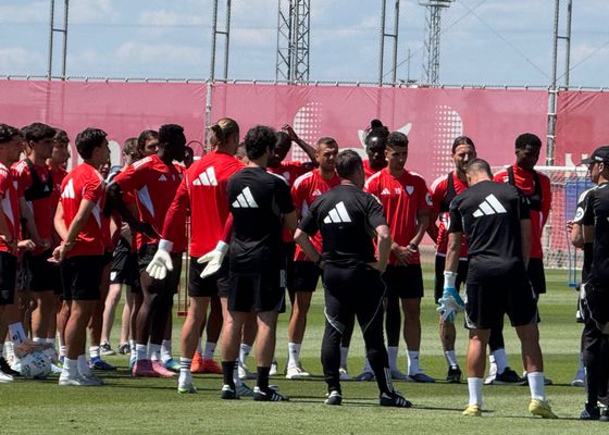 Luis García Plaza continúa preparando la 'final' del Sevilla frente al Espanyol con Nico Guillén presente