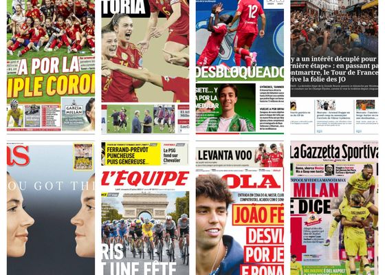 La final de la Eurocopa Femenina, última etapa del Tour, Akor Adams, Gyökeres, oferta de Al-Nassr por João Félix... Así vienen las portadas