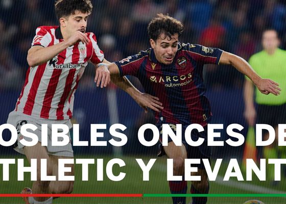 Alineaciones Athletic - Levante: alineación confirmada de Athletic y Levante en la jornada 23 de LaLiga EA Sports