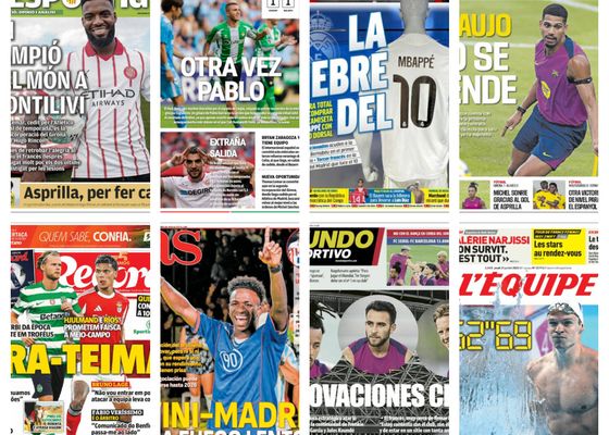 Pablo García, pretenden a Rafa Mir, Mbappé toma el '10', la renovación de Koundé.... Así vienen las portadas