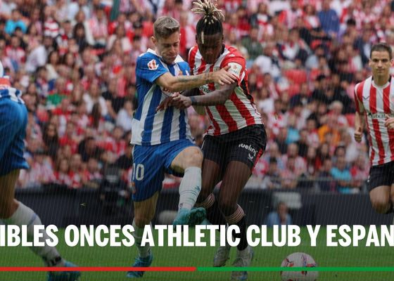 Alineaciones Athletic Club - Espanyol: Alineación confirmada de Athletic Club y Espanyol en el partido de hoy de LaLiga EA Sports