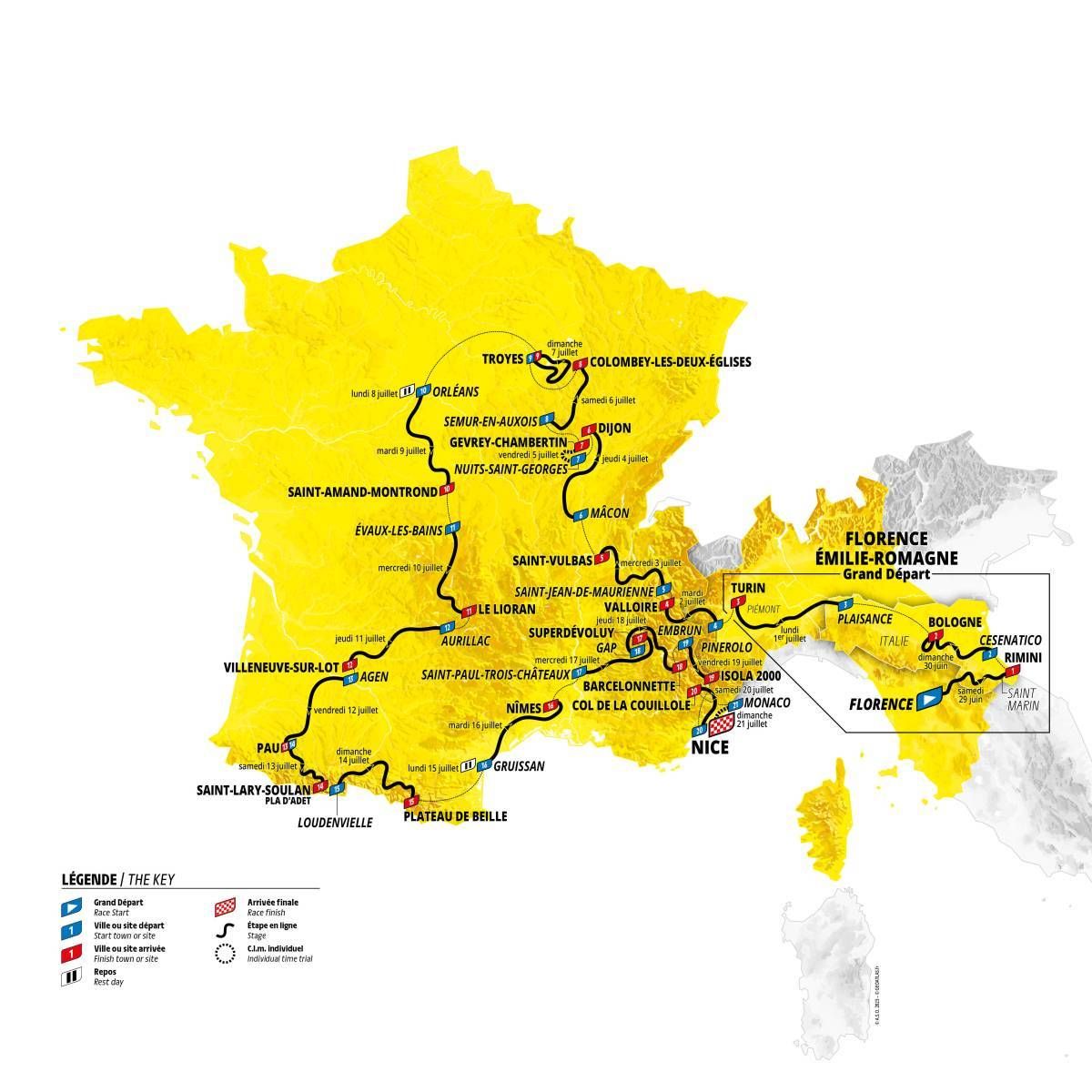 Recorrido Tour de Francia 2024 / Etapas, perfiles y recorrido de la ronda francesa