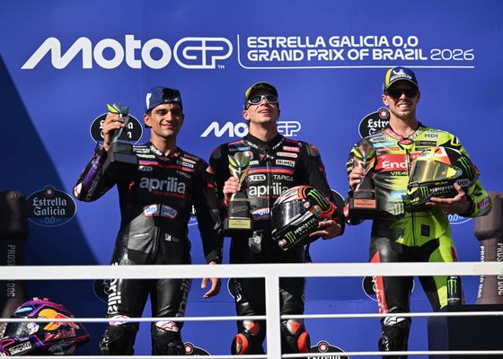 Así queda la clasificación del Mundial de MotoGP 2026 tras el Gran Premio de Brasil: Bezzecchi sigue imbatible y Jorge Martín sube al segundo puesto
