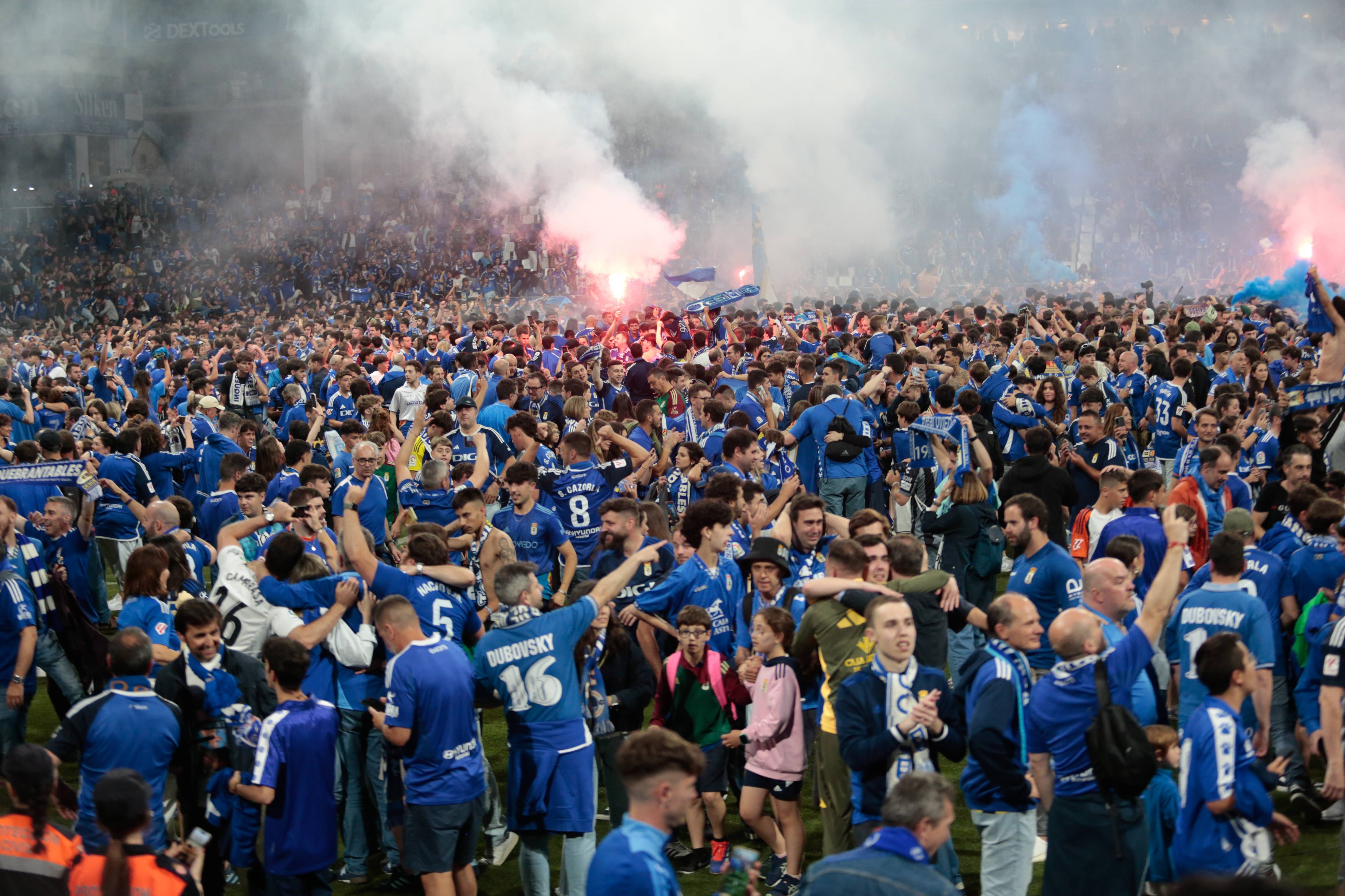 LaLiga actúa sobre la invasión de campo del Oviedo
