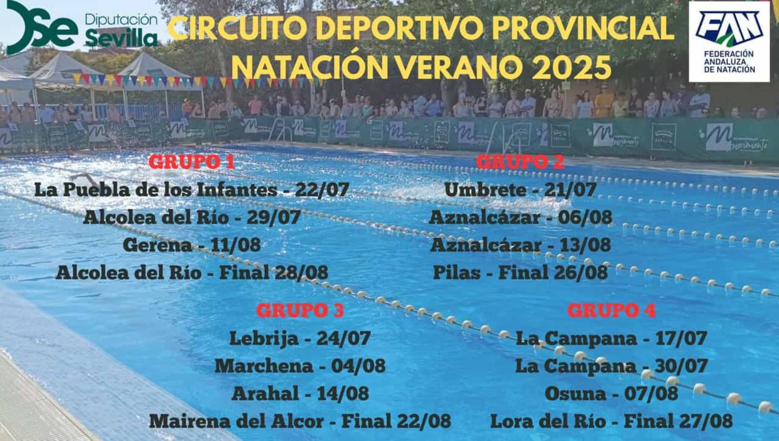 Lora del Río y Alcolea del Río ponen el broche de oro al Circuito provincial de Natación de Verano