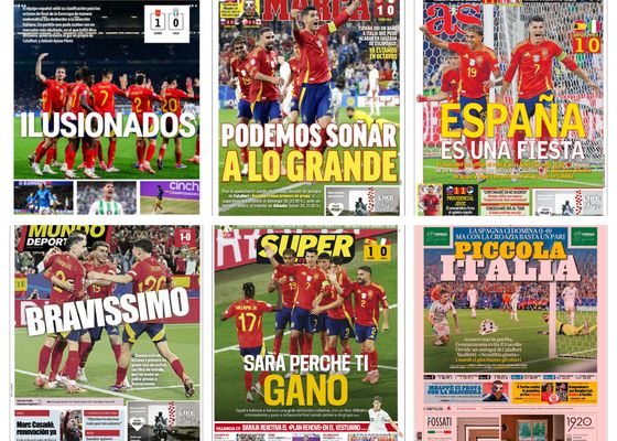 La victoria de España frente a Italia, la máscara de Mbappé, los movimientos del Sevilla y el Betis… las portadas del viernes 21 de junio 2024