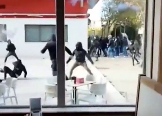 Batalla campal entre los ultras del Burgos y del Zaragoza