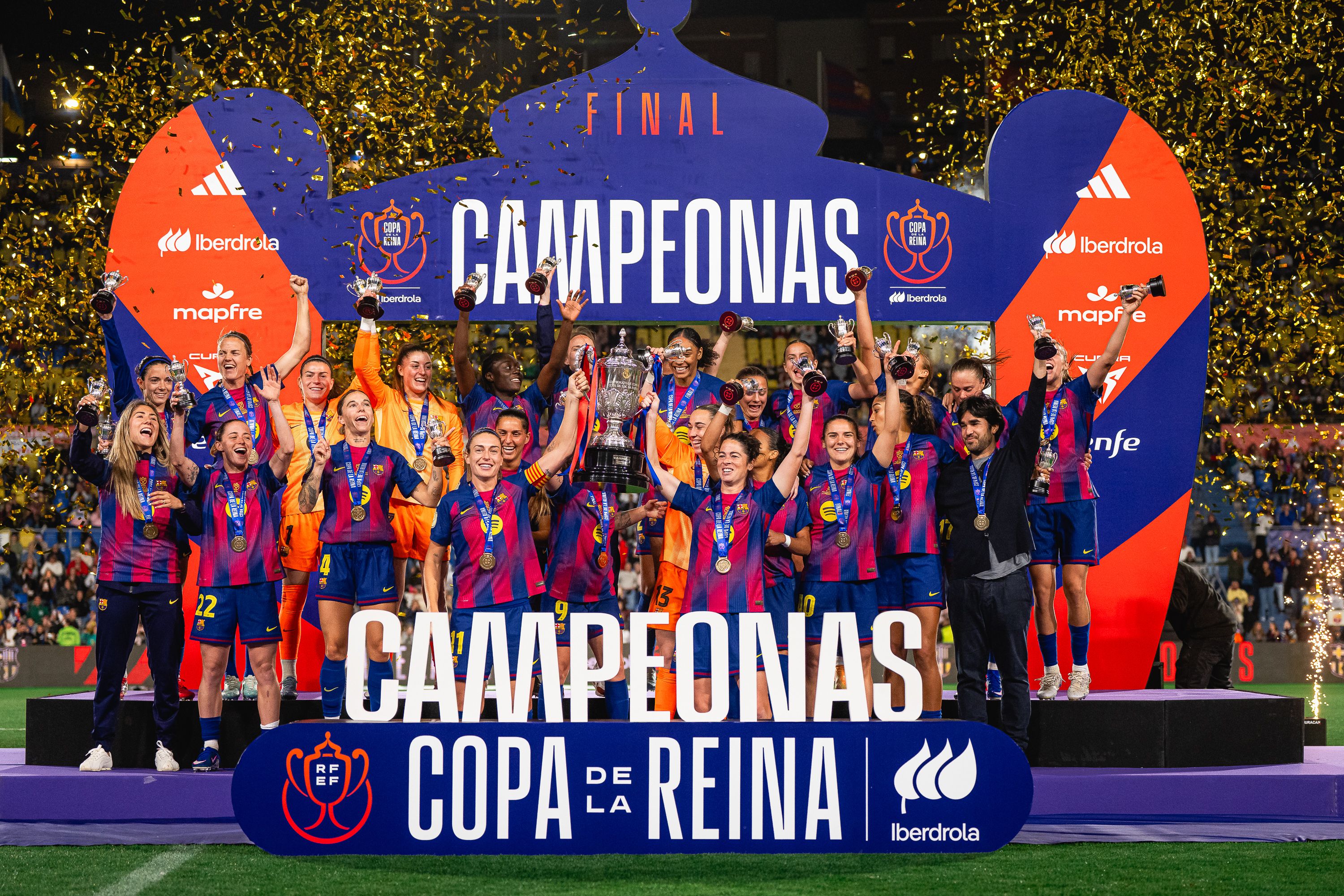 Barcelona 3-1 Atlético de Madrid: Claudia Pina, Brugts y Salma Paralluelo firman la duodécima Copa de la Reina azulgrana