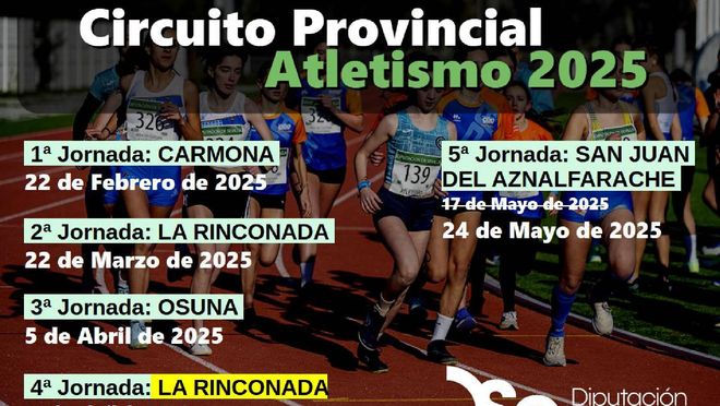 El 24 mayo se celebrará la última jornada del Circuito Provincial de Atletismo 2025