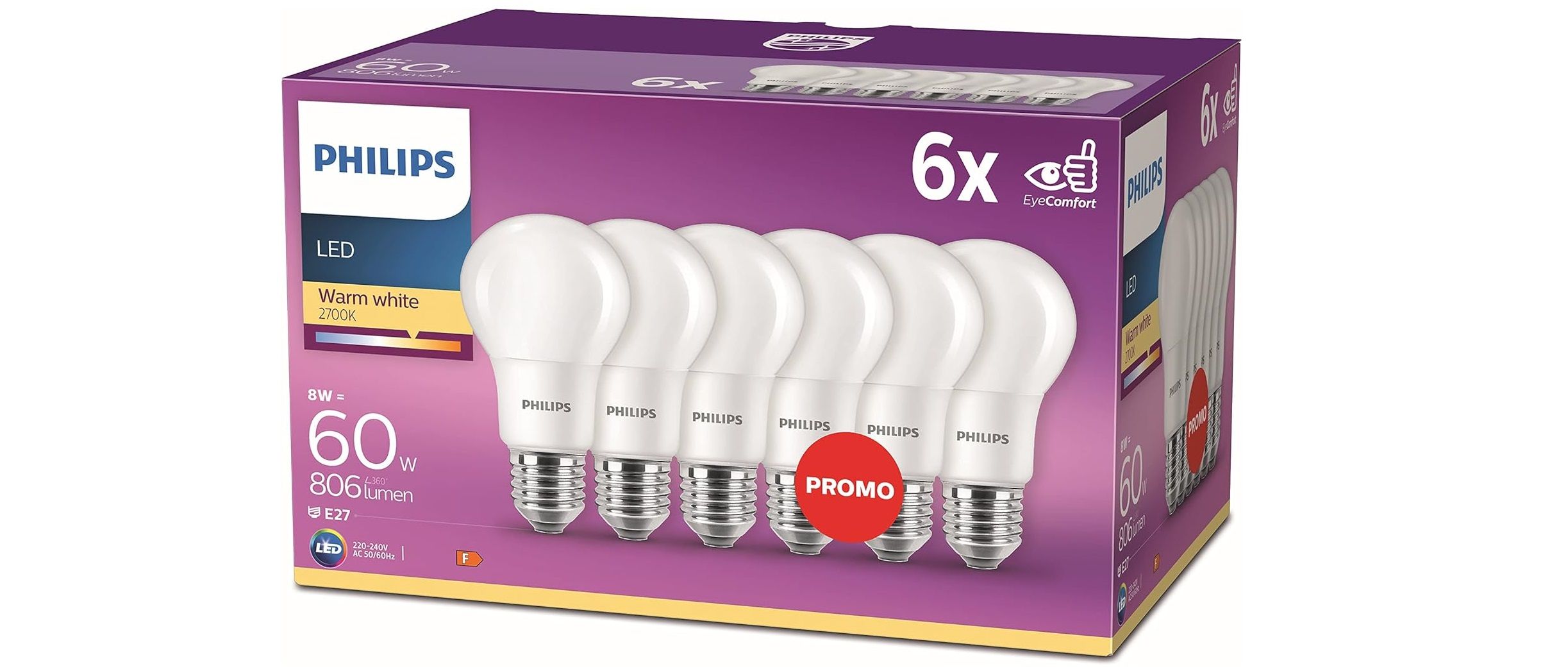 Consigue este pack de 6 bombillas LED Philips a mitad de precio