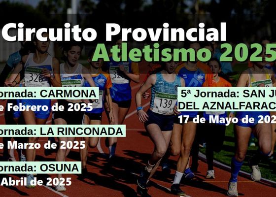 Las sedes del Circuito provincial de Atletismo 2025