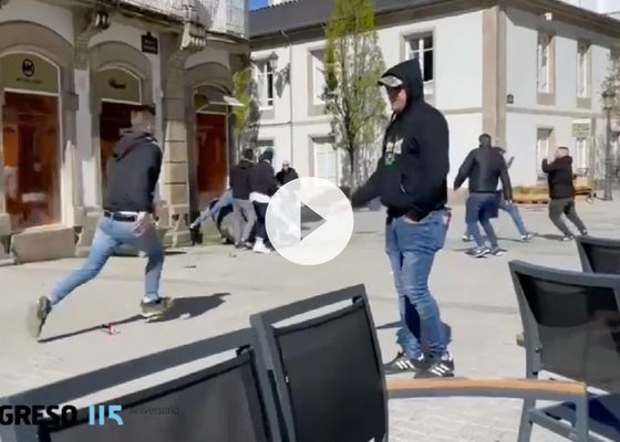 Brutal pelea entre ultras del Lugo y la Ponferradina