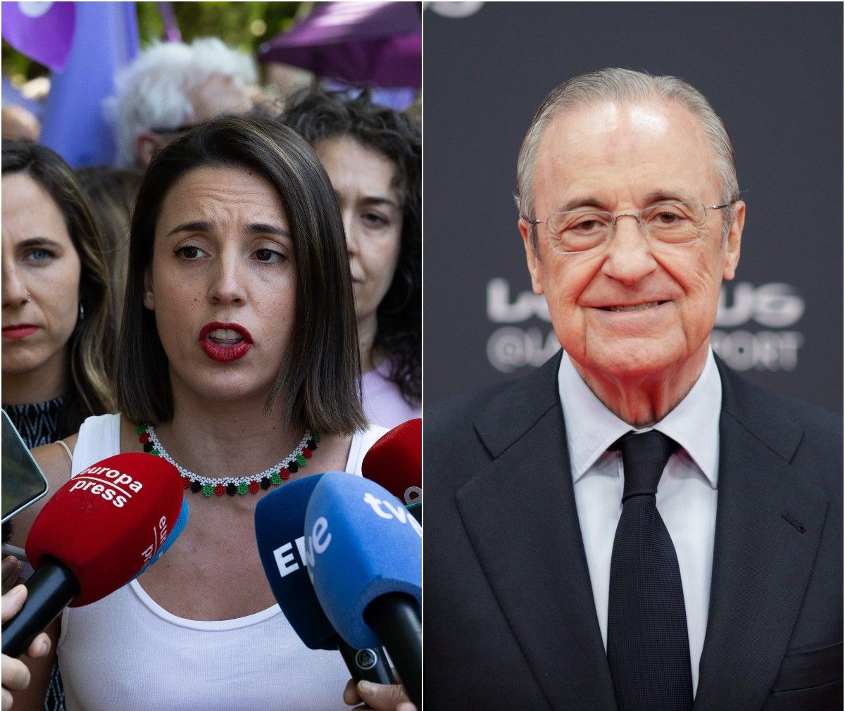 Irene Montero lanza un duro ataque a Florentino Pérez y el Real Madrid