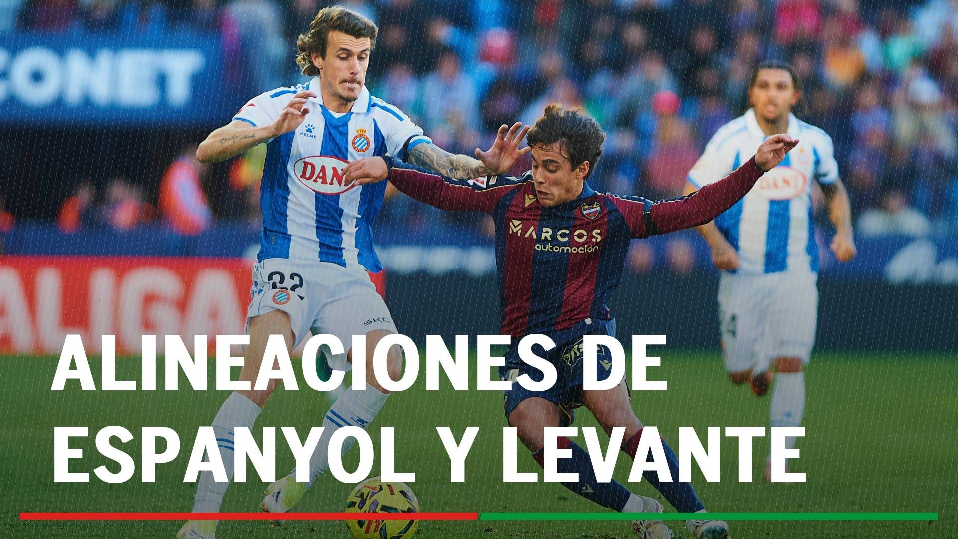 Espanyol - Levante: Alineaciones confirmadas, horario y dónde ver en tv hoy el partido de LaLiga EA Sports