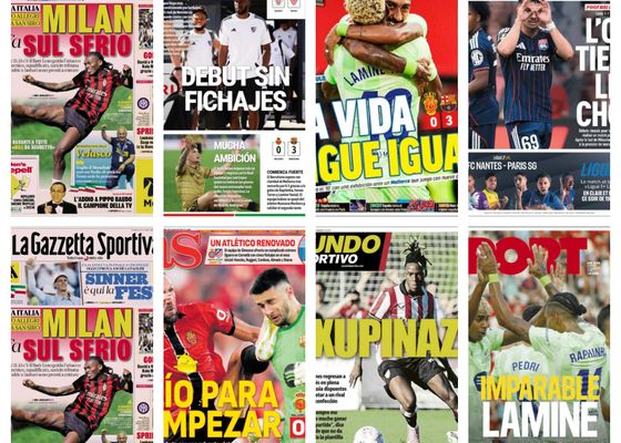 Debut sin fichajes en el Sevilla, Javi López para el lateral bético, la polémica del Barça en Mallorca... Así vienen las portadas