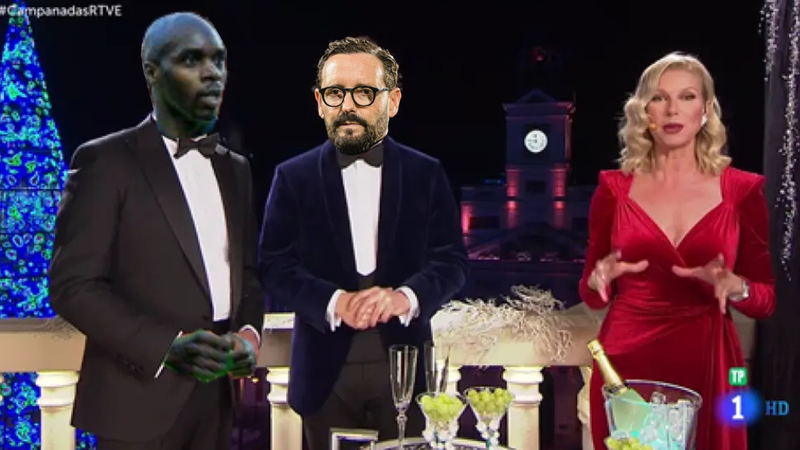 Bordalás y Nyom dando las Campanadas en RTVE, la viral petición en redes