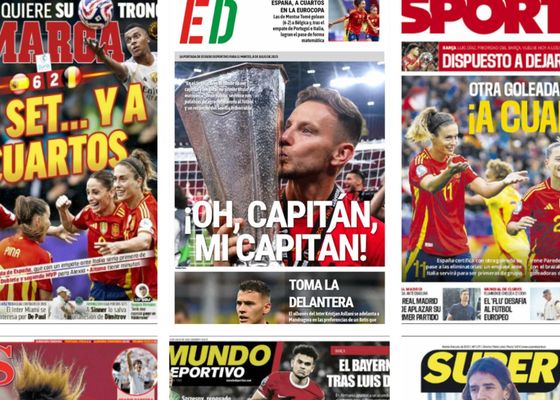 La retirada de Rakitic y la paliza de la Selección española femenina... Así vienen las portadas