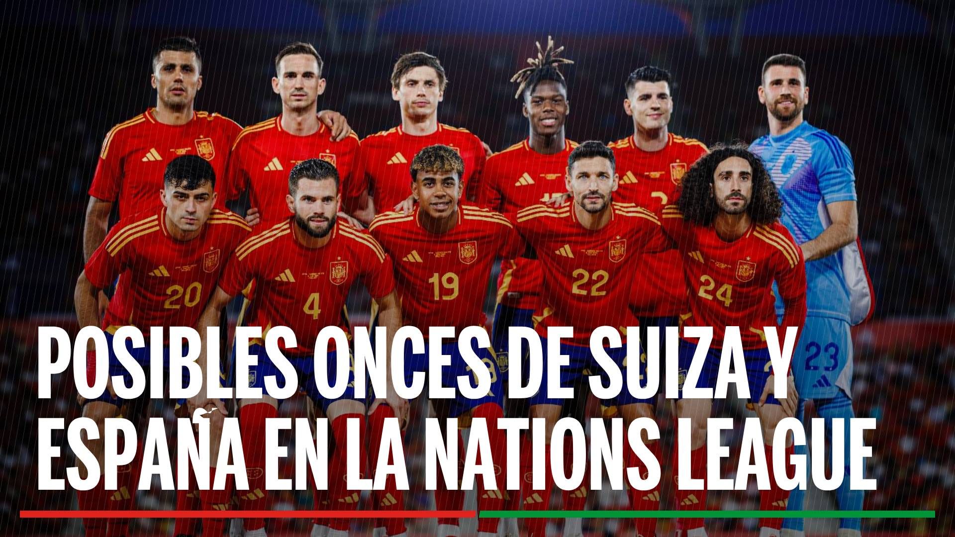 Alineación Suiza - España: Alineación posible de Suiza y la selección española en el partido de hoy de la UEFA Nation's League